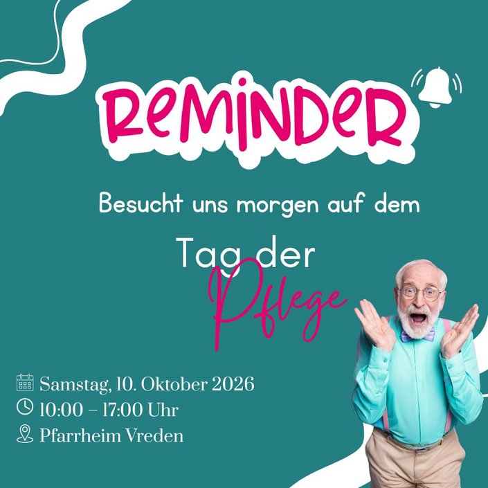 Morgen schon was vor? 🤔☝️😉 Dann schaut doch beim Tag der Pflege in Vreden vorbei! 🫶🥰 Auch wir sind mit dabei und... Morgen schon was vor? 🤔☝️😉 Dann schaut doch beim Tag der Pflege in Vreden vorbei! 🫶🥰 Auch wir sind mit dabei und...